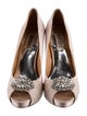 Badgley Mischka Satin Crystal Embellishments Pumps