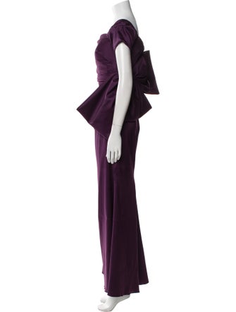 Badgley Mischka Square Neckline Long Dress