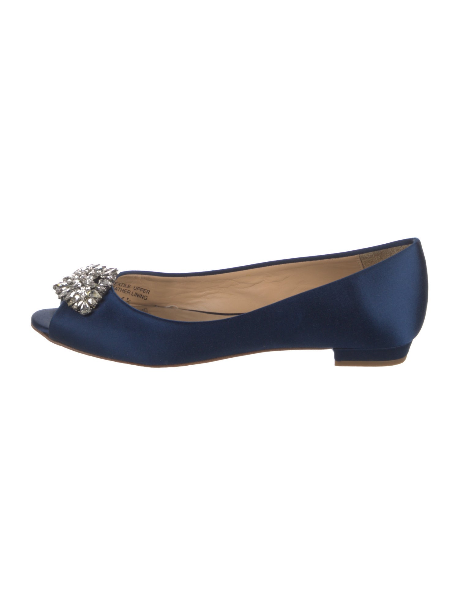 Badgley Mischka Faux Pearl Accents Satin Ballet Flats