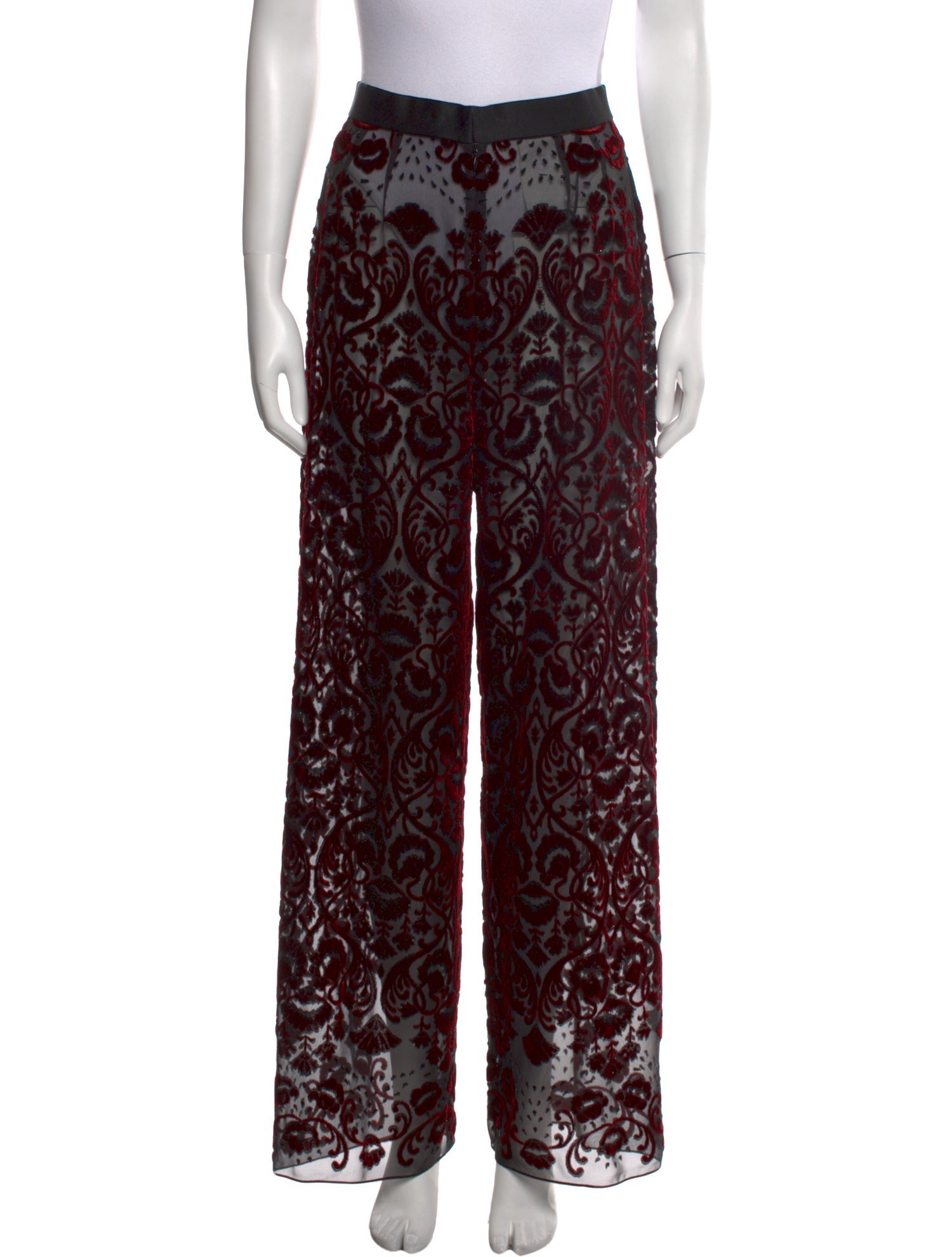 Badgley Mischka Lace Pattern Wide Leg Pants