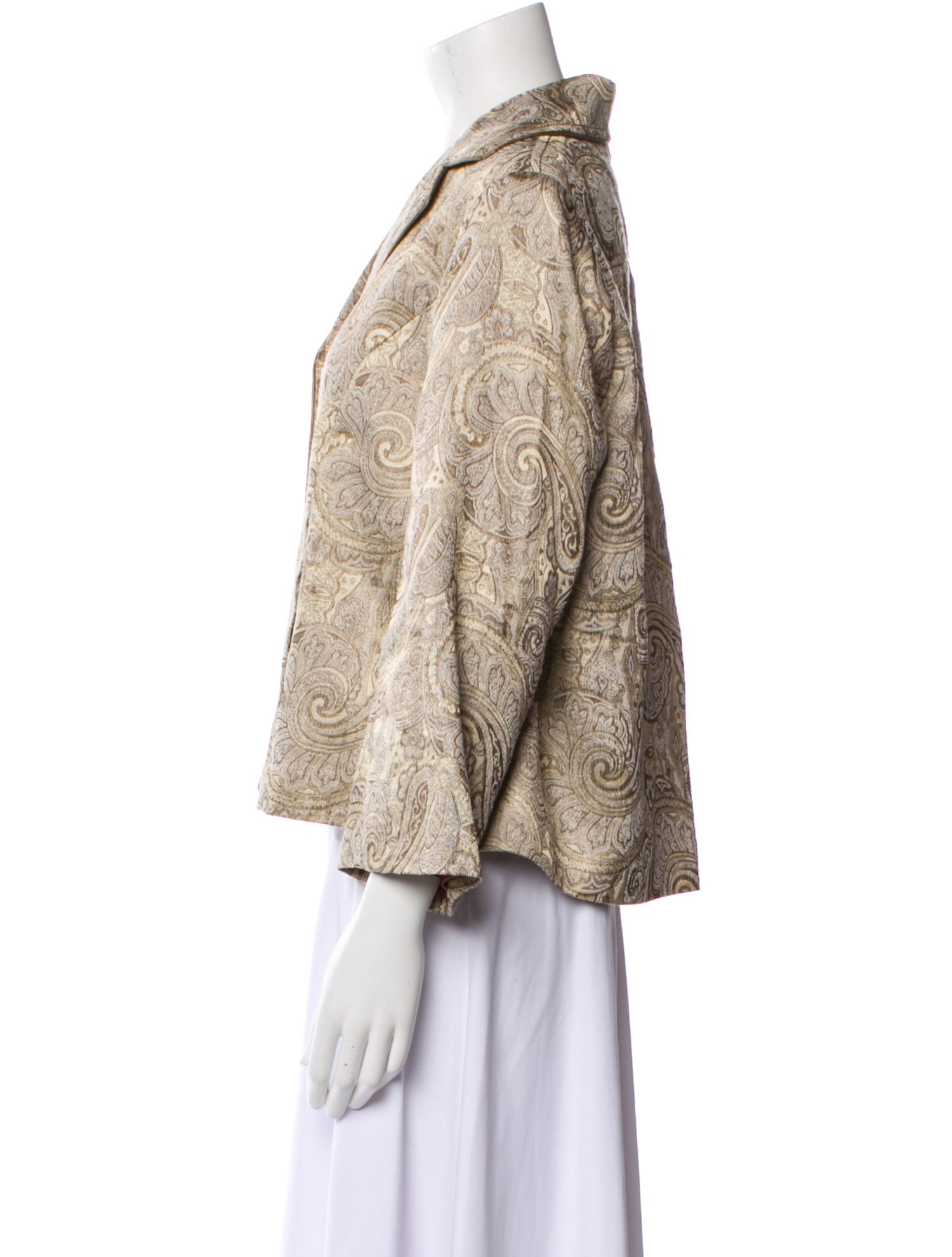 Badgley Mischka Linen Paisley Print Jacket