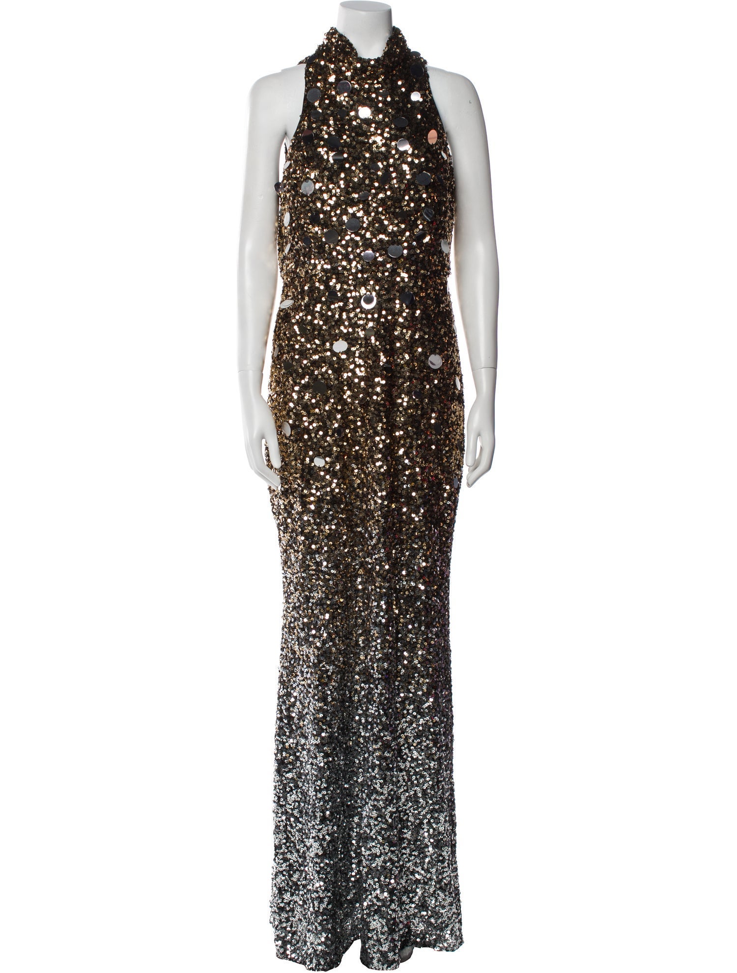 Badgley Mischka Turtleneck Long Dress