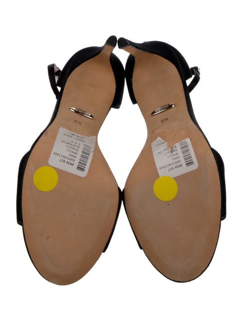 Badgley Mischka Satin Crystal Embellishments T-Strap Pumps