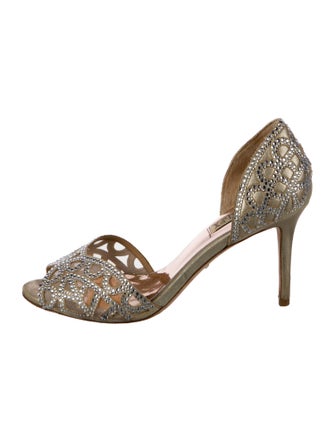 Badgley Mischka Satin Printed D'Orsay Pumps