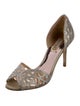 Badgley Mischka Satin Printed D'Orsay Pumps