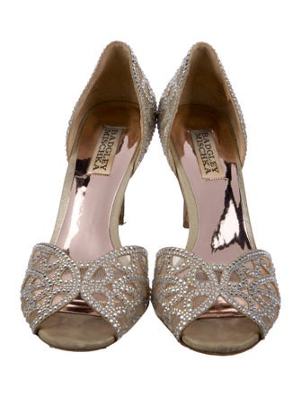 Badgley Mischka Satin Printed D'Orsay Pumps