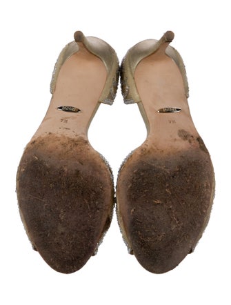 Badgley Mischka Satin Printed D'Orsay Pumps