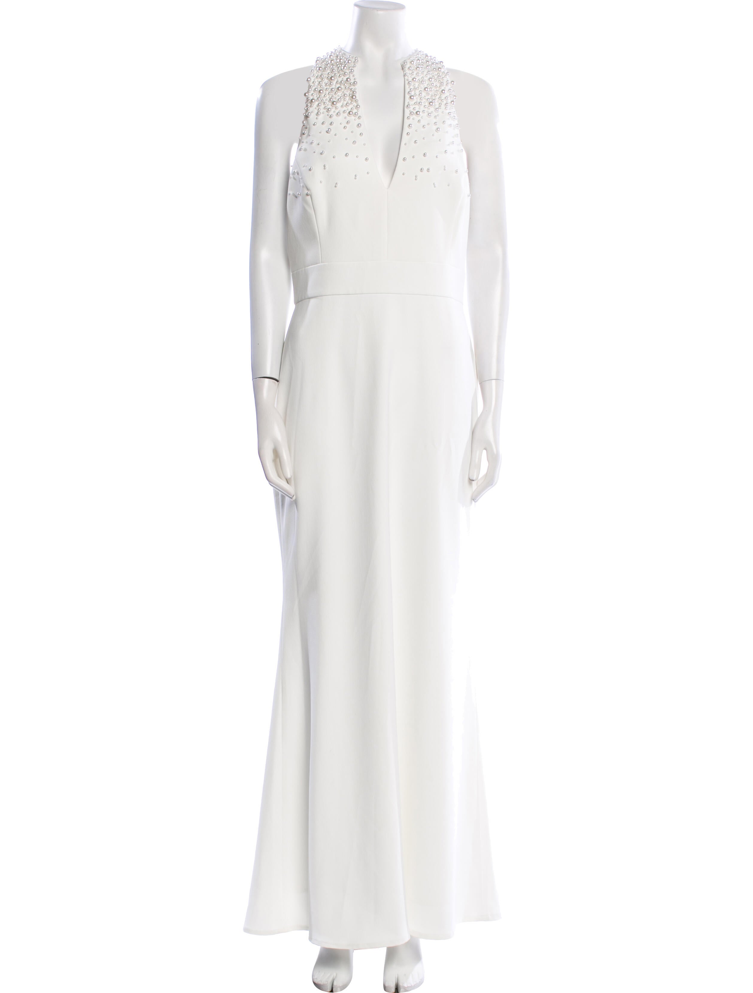 Badgley Mischka V-Neck Long Dress