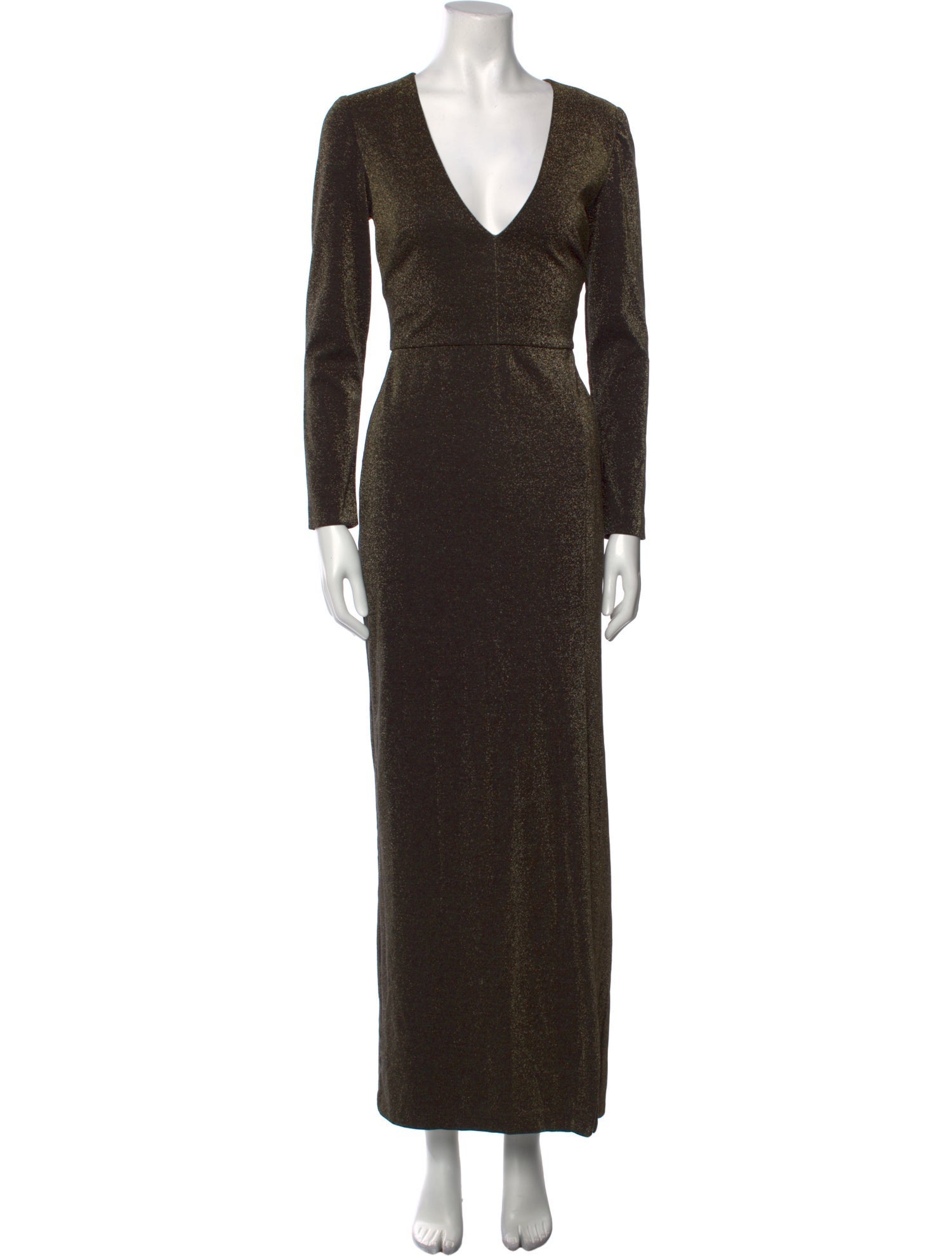 Badgley Mischka V-Neck Long Dress
