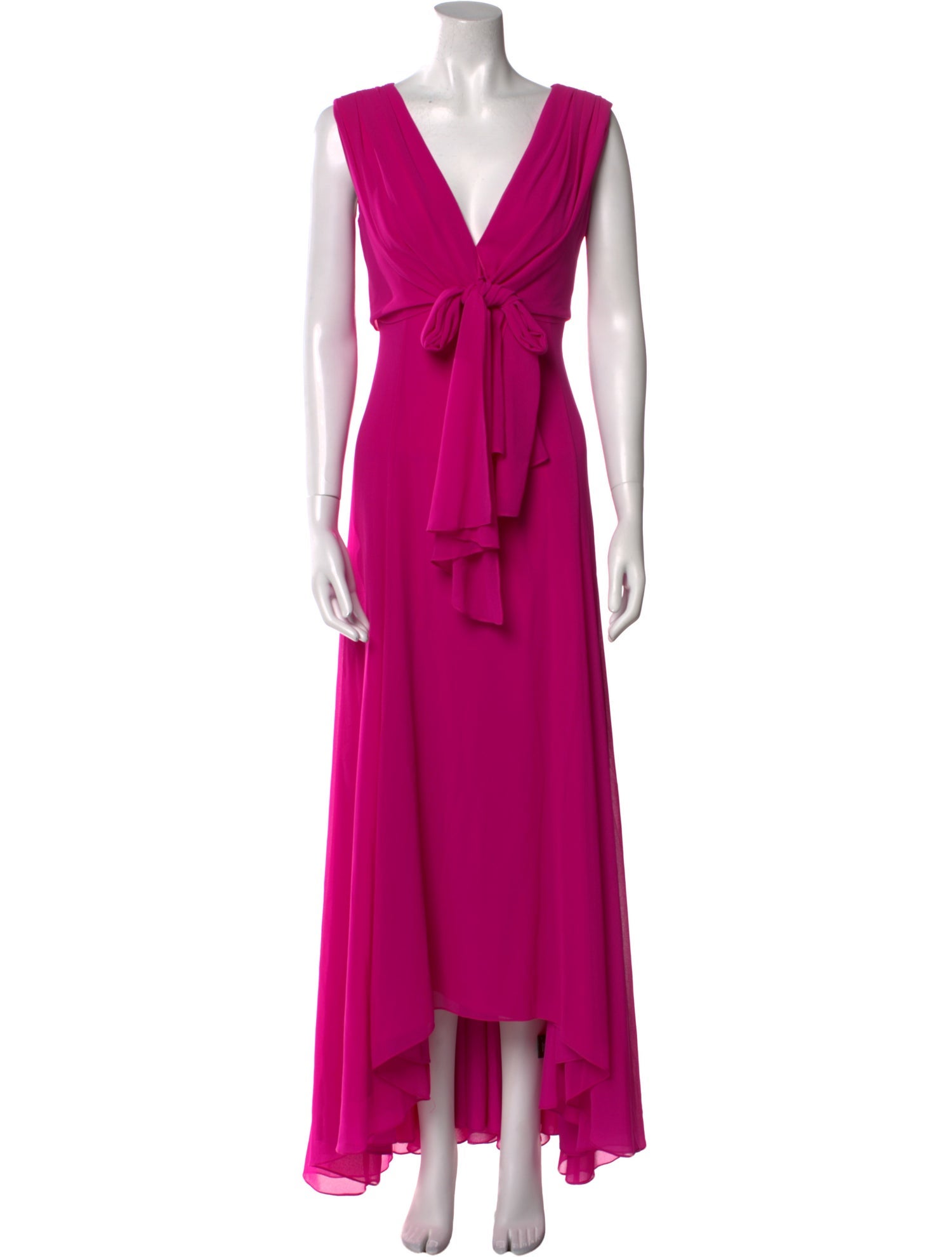 Badgley Mischka V-Neck Long Dress
