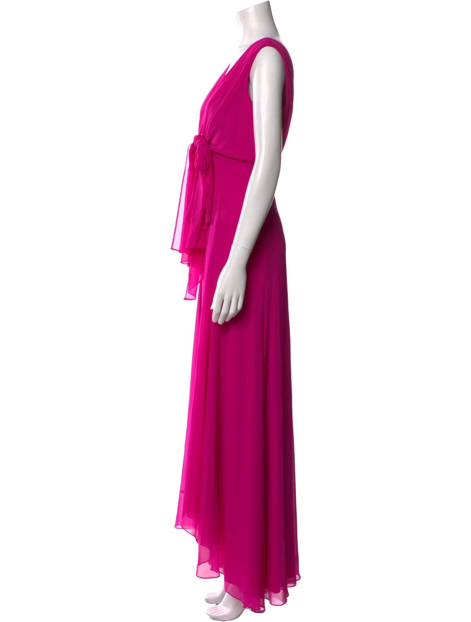 Badgley Mischka V-Neck Long Dress