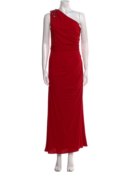Badgley Mischka One-Shoulder Long Dress