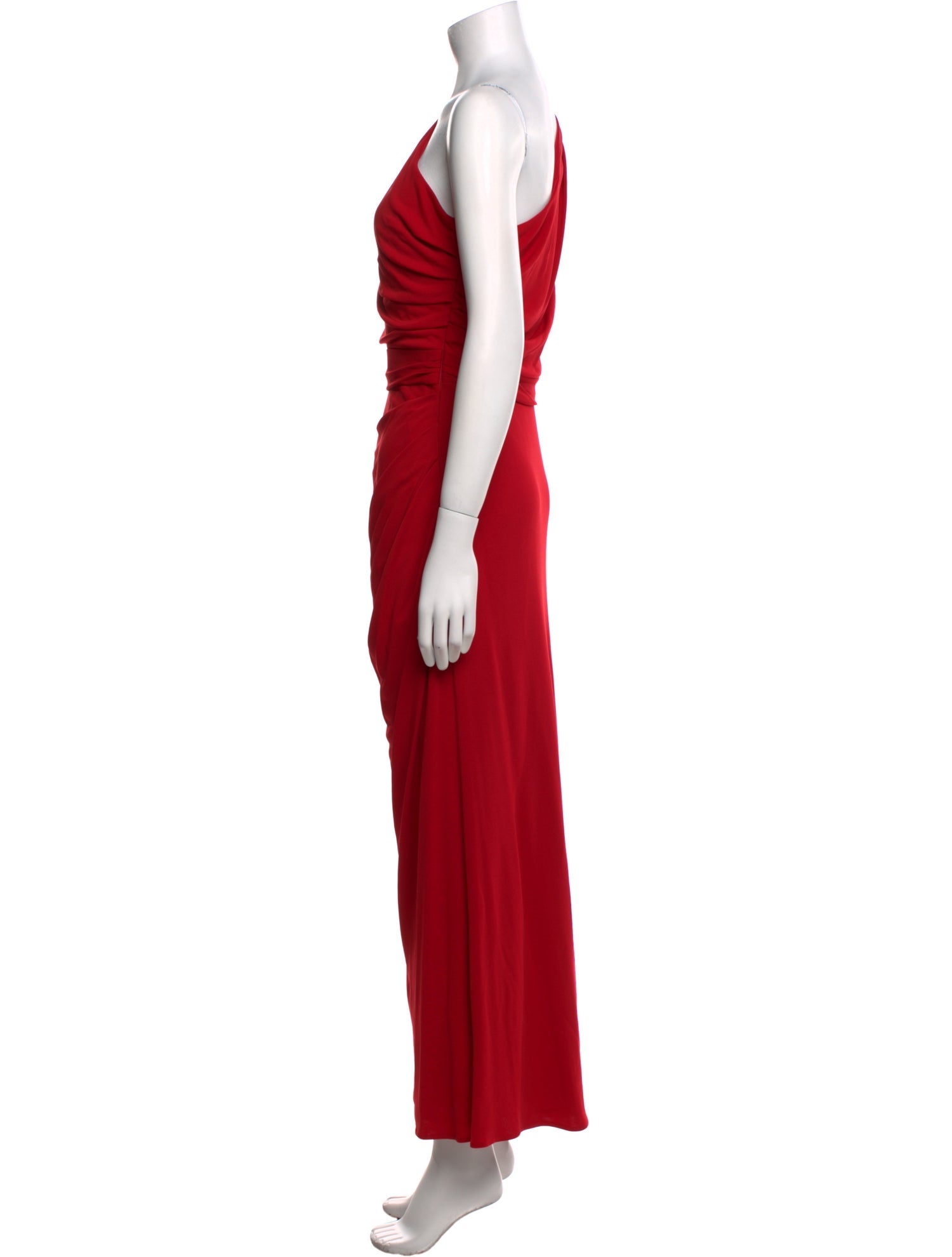 Badgley Mischka One-Shoulder Long Dress