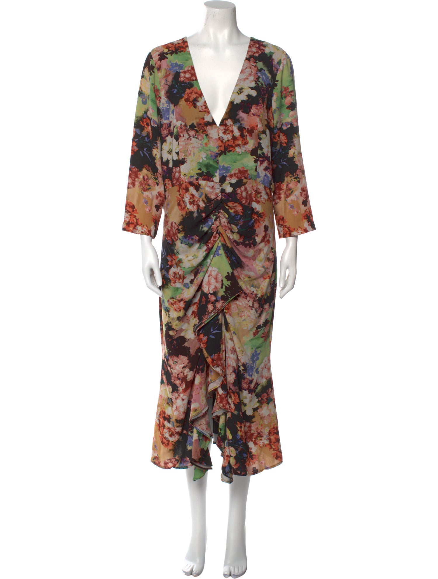 Badgley Mischka Floral Print Long Dress
