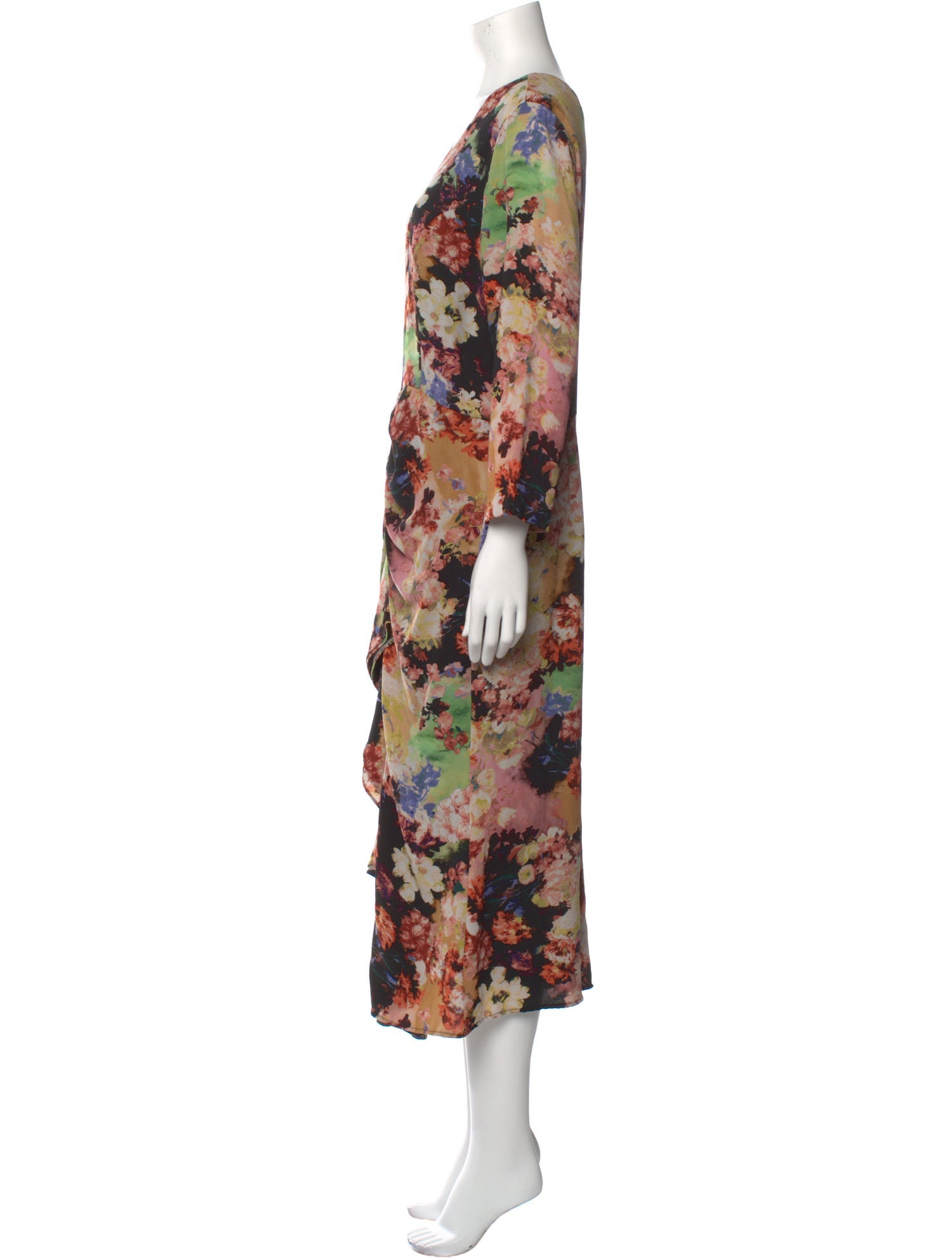 Badgley Mischka Floral Print Long Dress