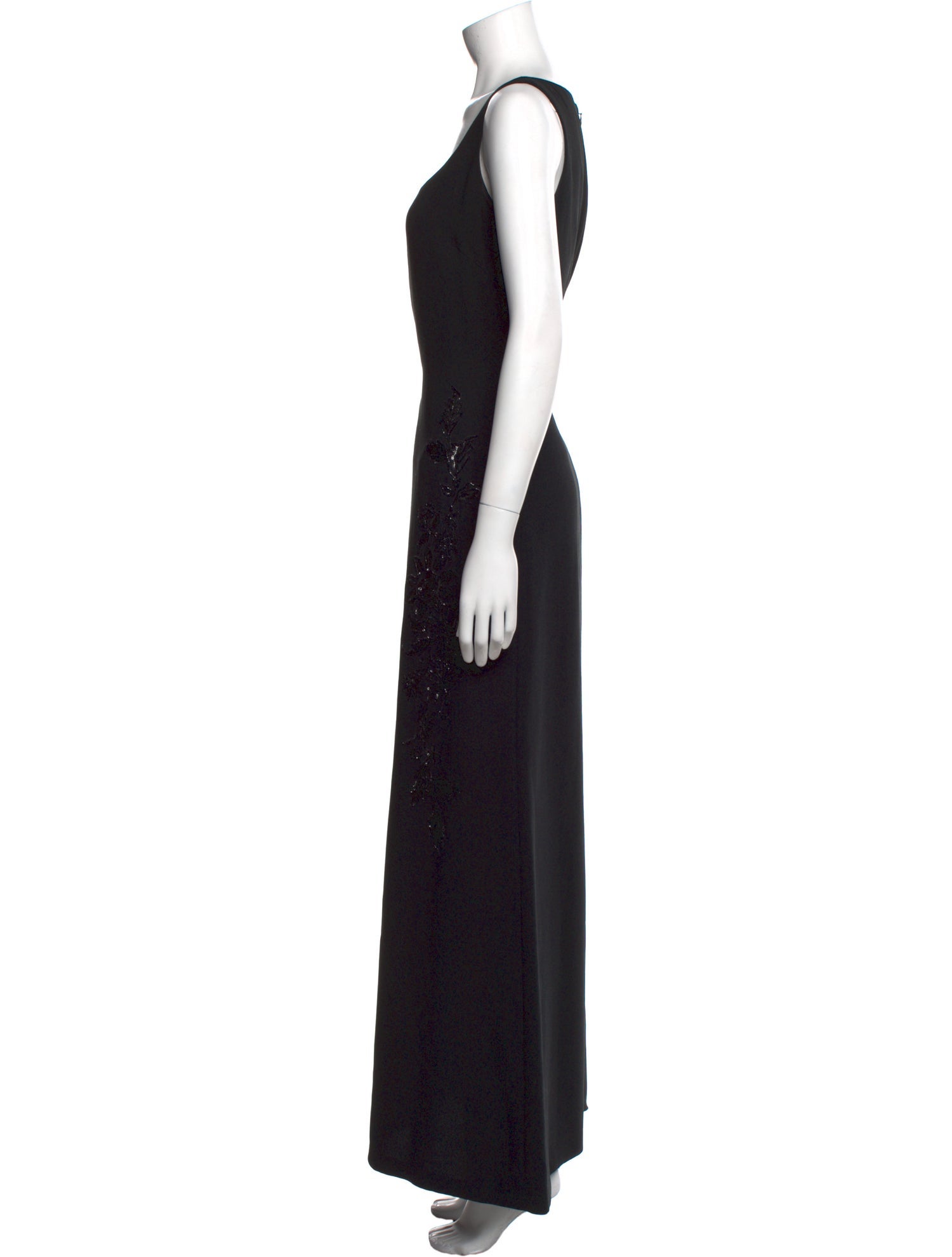 Badgley Mischka Scoop Neck Long Dress