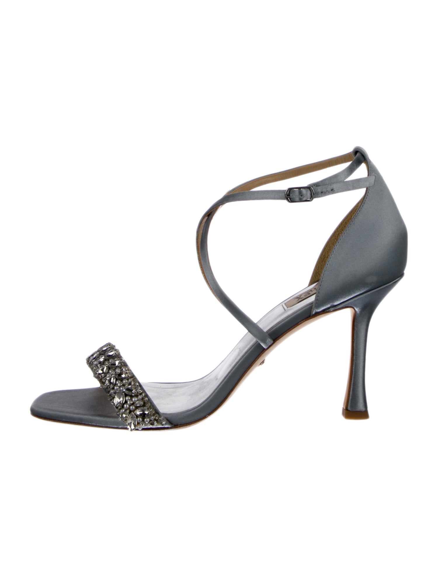 Badgley Mischka Satin Animal Print Sandals