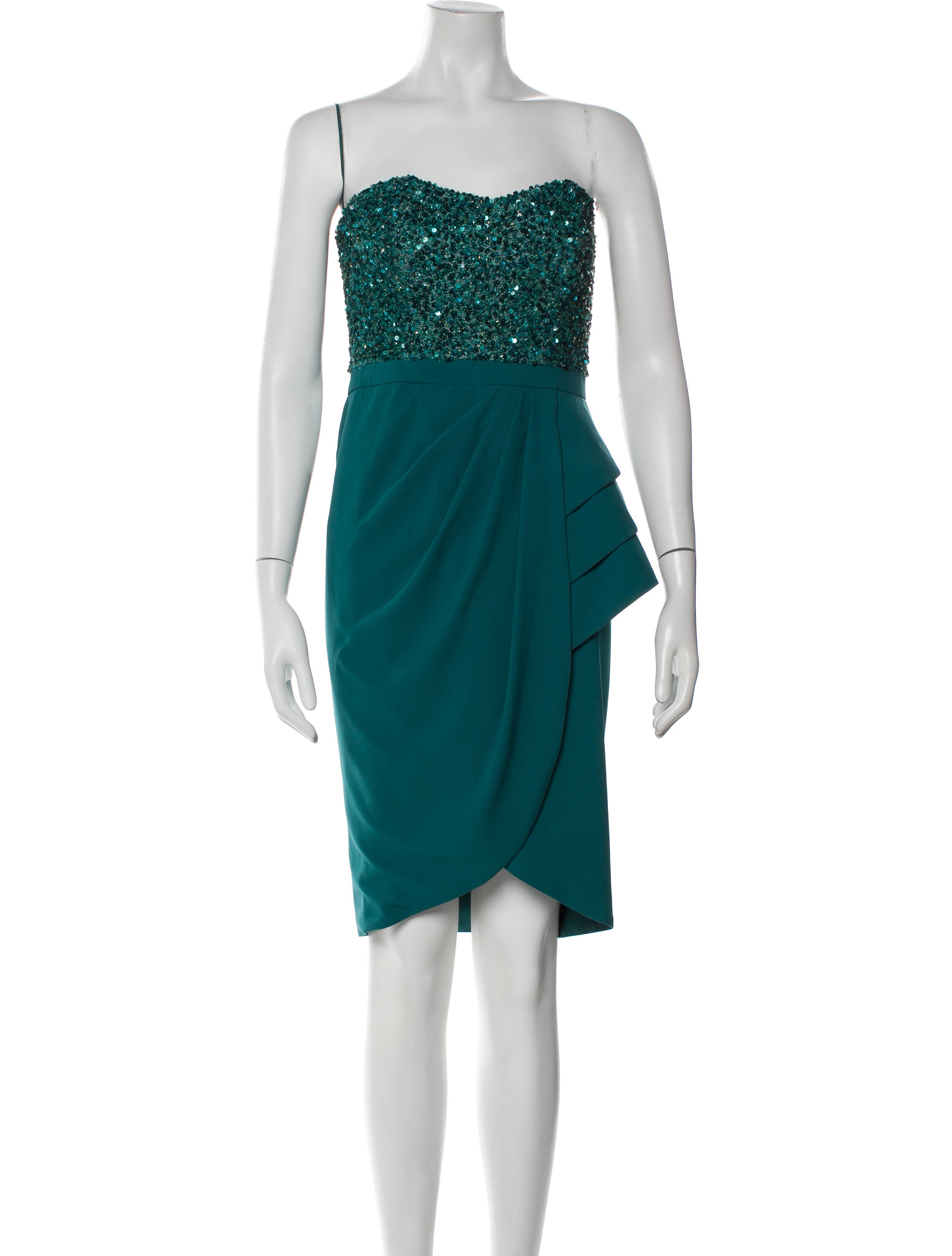 Badgley Mischka Strapless Mini Dress - Green Dresses, Clothing - BAG75806 | The RealReal Badgley Mischka Strapless Mini Dress - Green Dresses, Clothing - BAG75806 | The RealReal