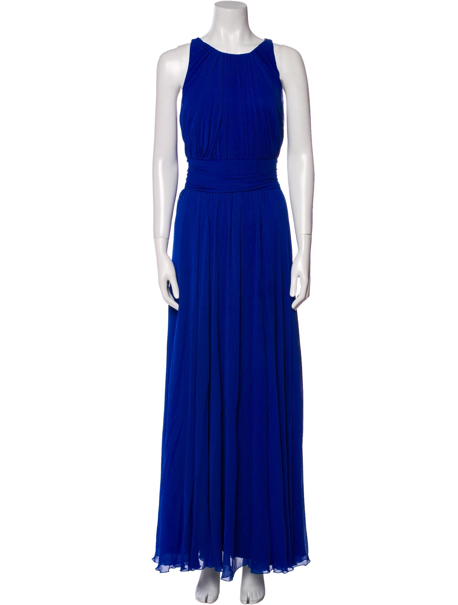 Badgley Mischka Crew Neck Long Dress