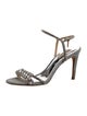 Badgley Mischka Colorblock Pattern Crystal Embellishments Sandals