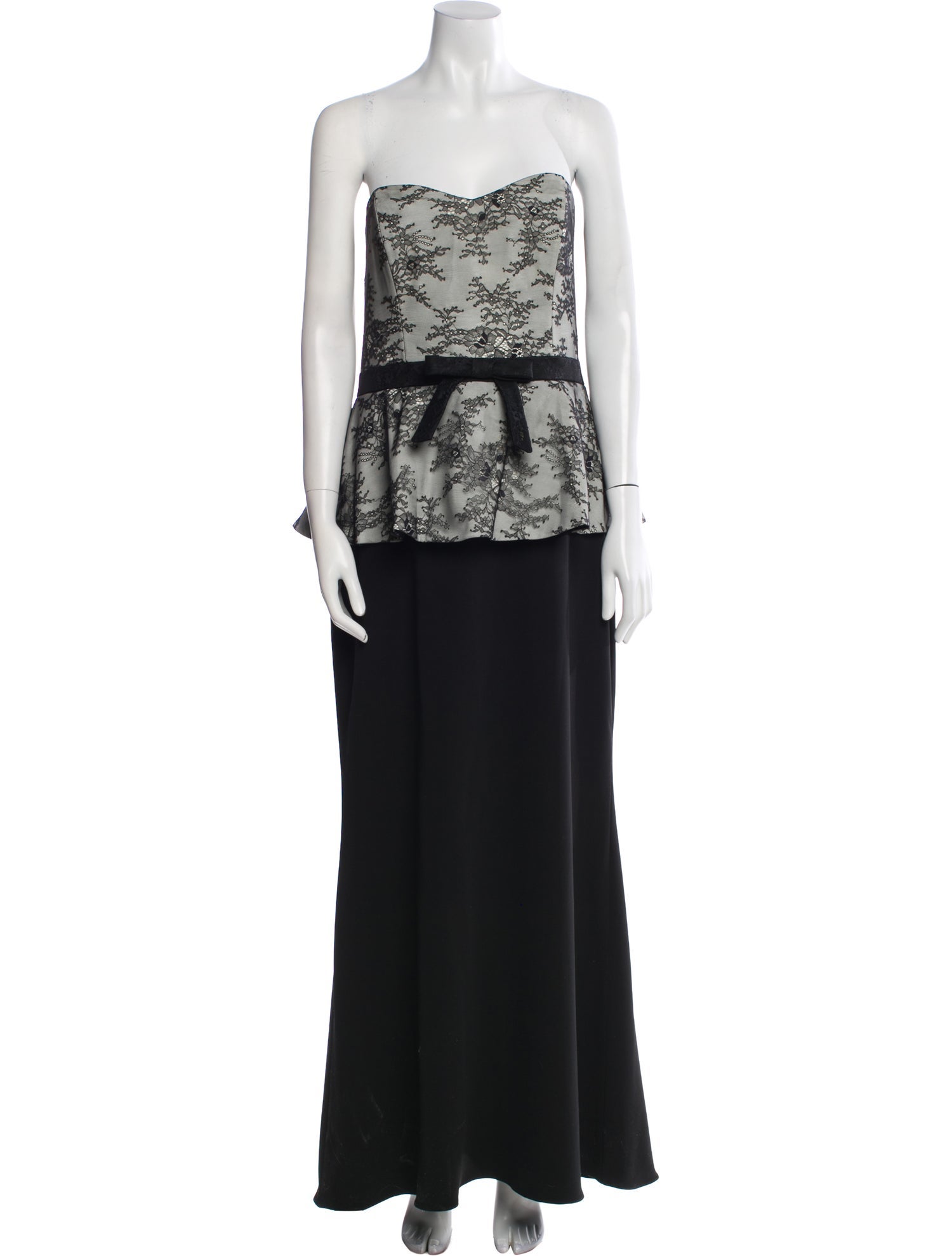 Badgley Mischka Lace Pattern Long Dress