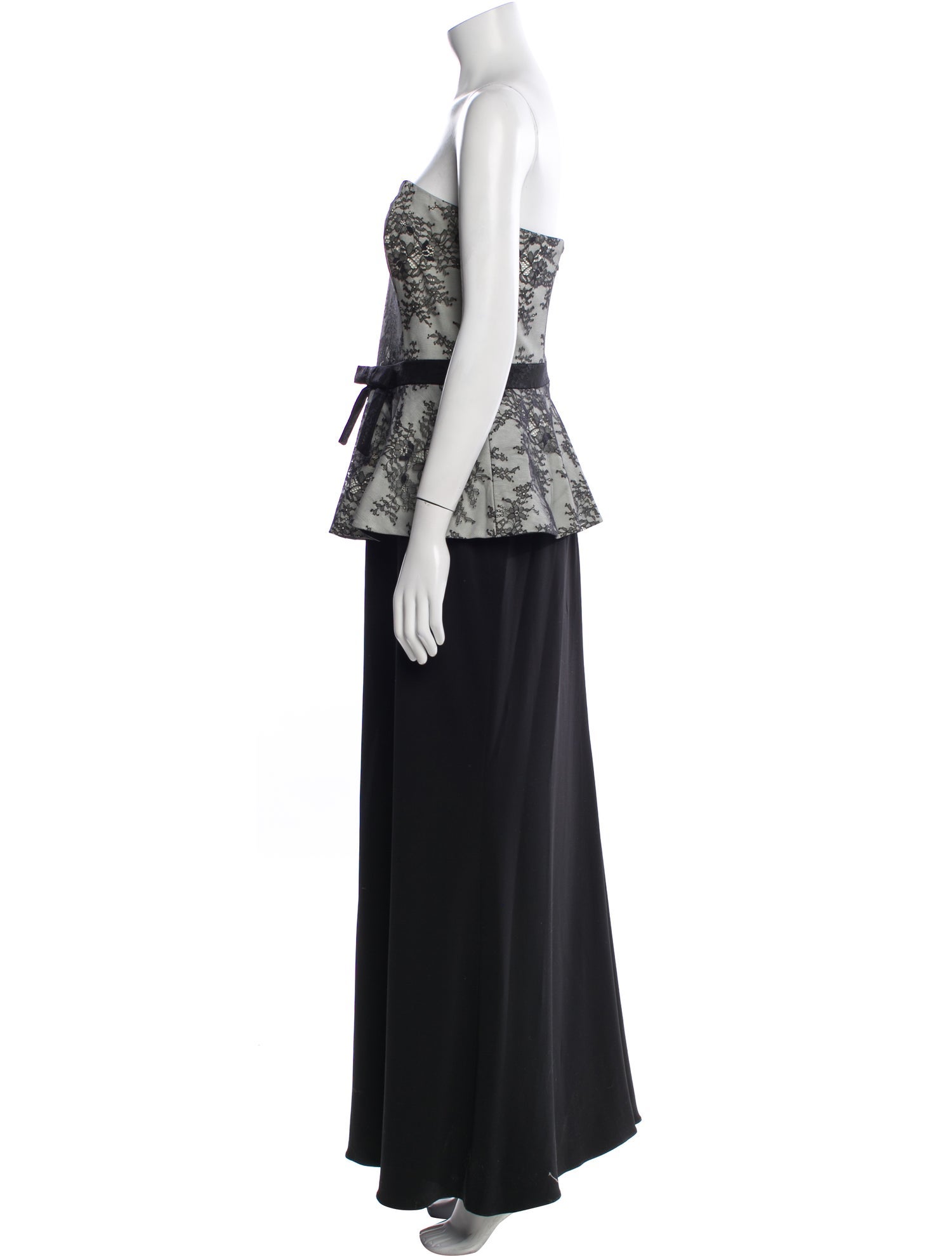 Badgley Mischka Lace Pattern Long Dress