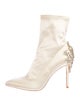 Badgley Mischka Satin Crystal Embellishments Boots