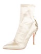 Badgley Mischka Satin Crystal Embellishments Boots