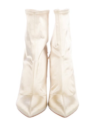 Badgley Mischka Satin Crystal Embellishments Boots