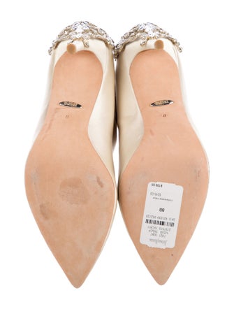 Badgley Mischka Satin Crystal Embellishments Boots