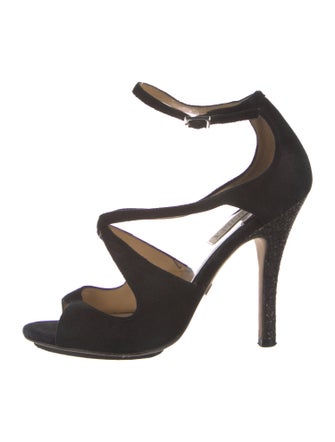 Badgley Mischka Satin Crystal Embellishments Pumps