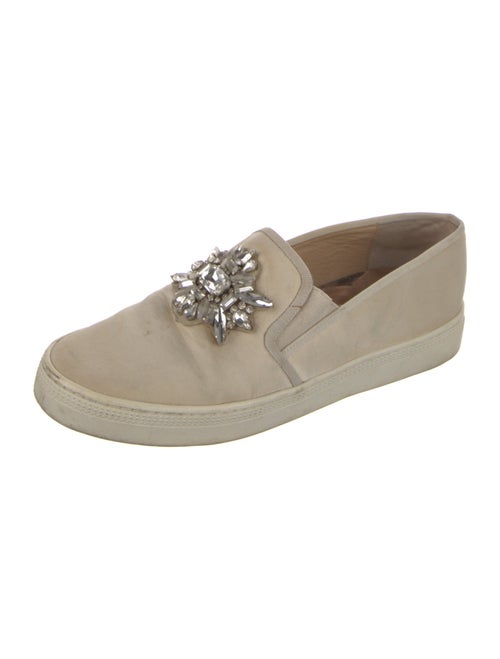 Badgley Mischka Satin Crystal Embellishments Sneakers