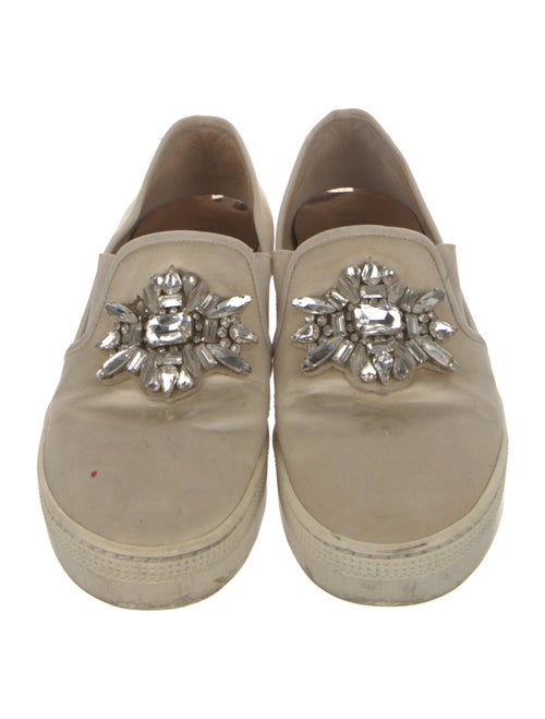 Badgley Mischka Satin Crystal Embellishments Sneakers