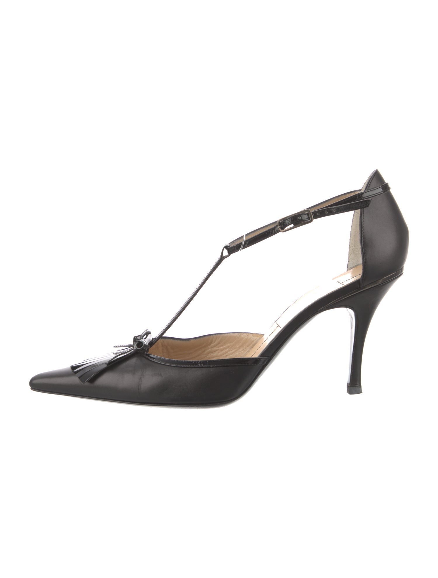Badgley Mischka Leather T-Strap Pumps