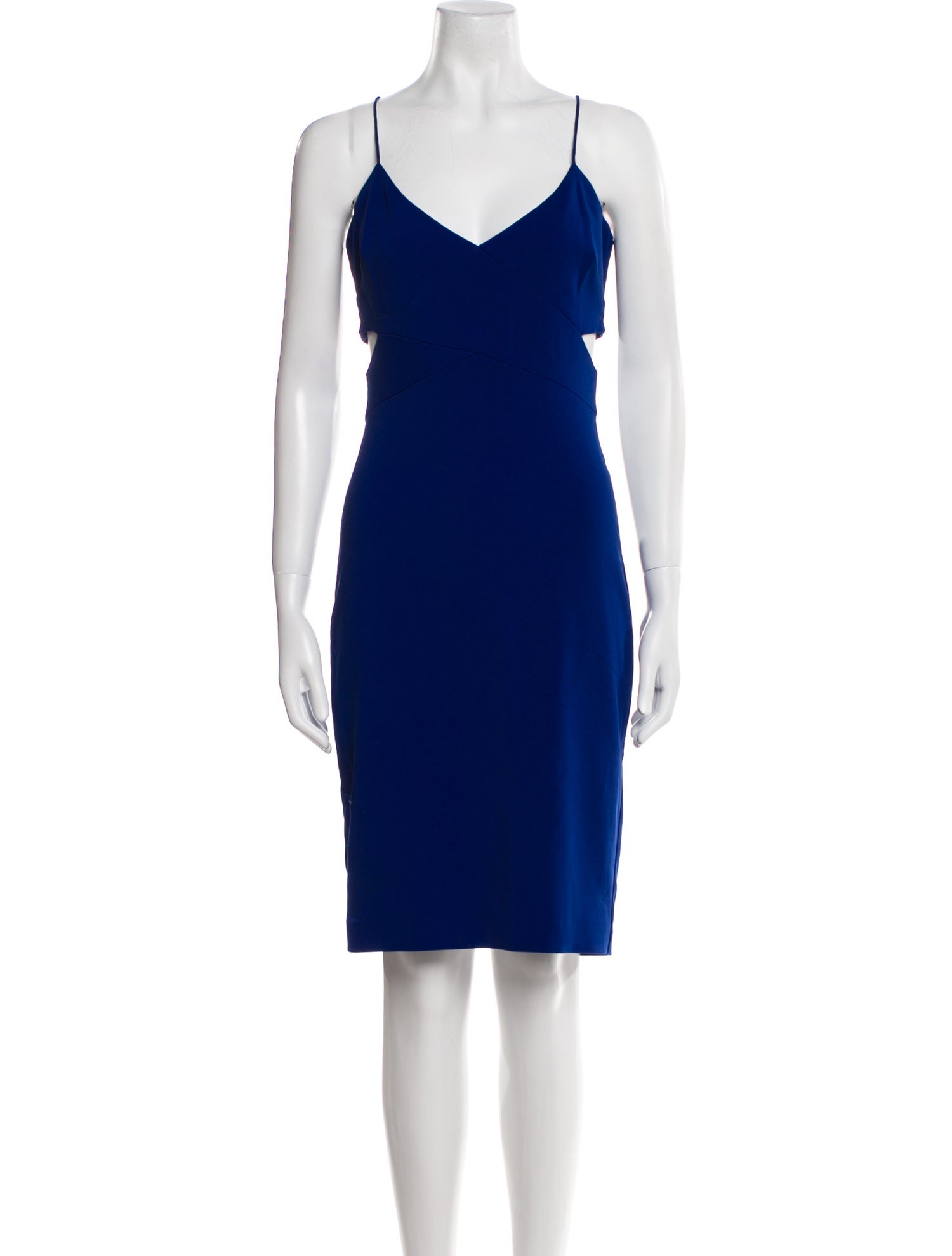 Badgley Mischka V-Neck Knee-Length Dress