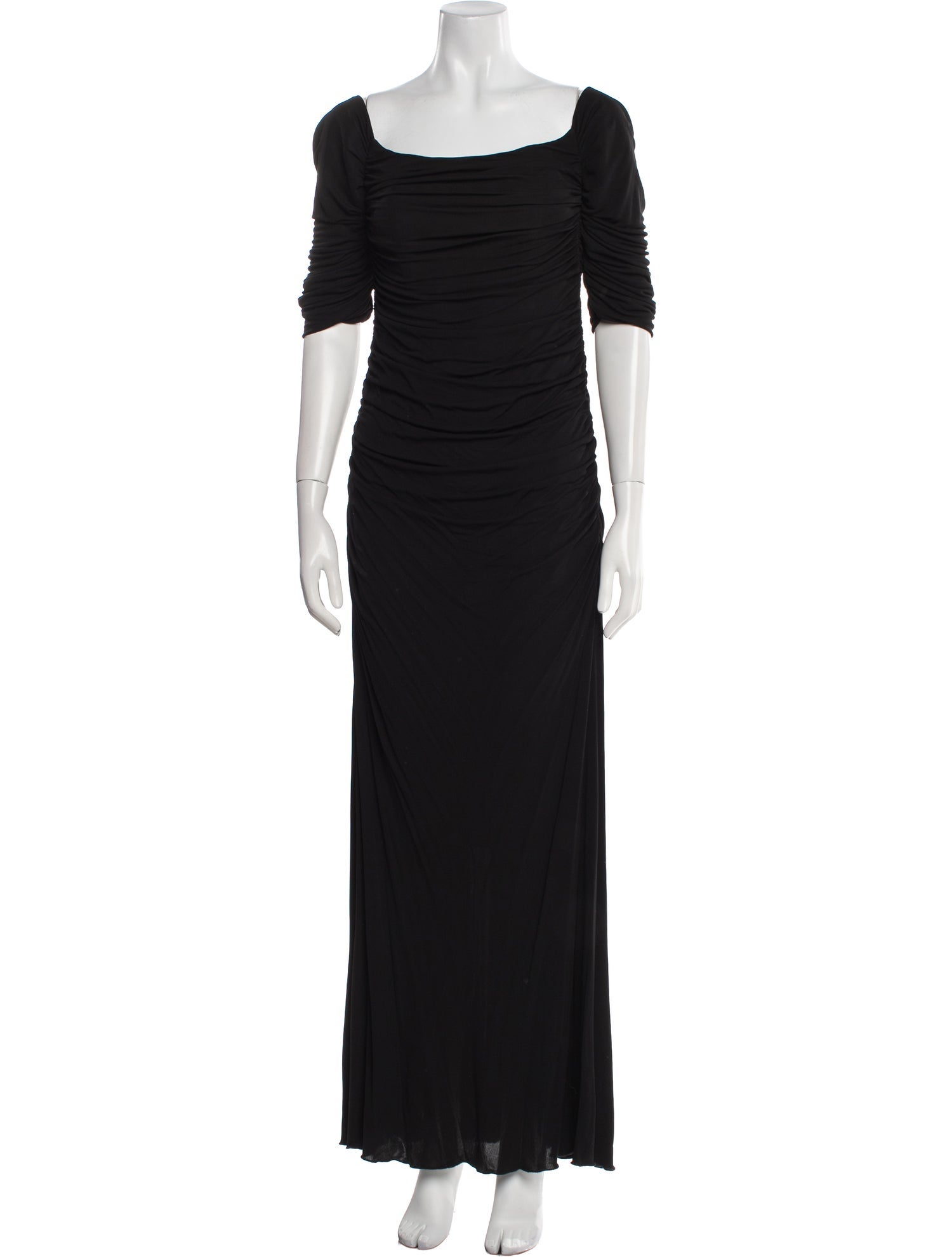 Badgley Mischka Bateau Neckline Long Dress