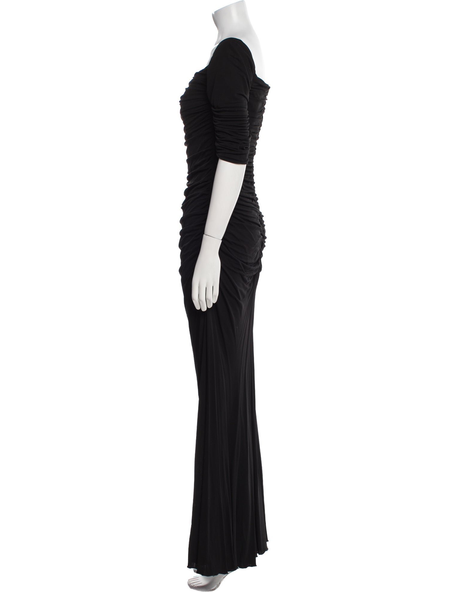 Badgley Mischka Bateau Neckline Long Dress