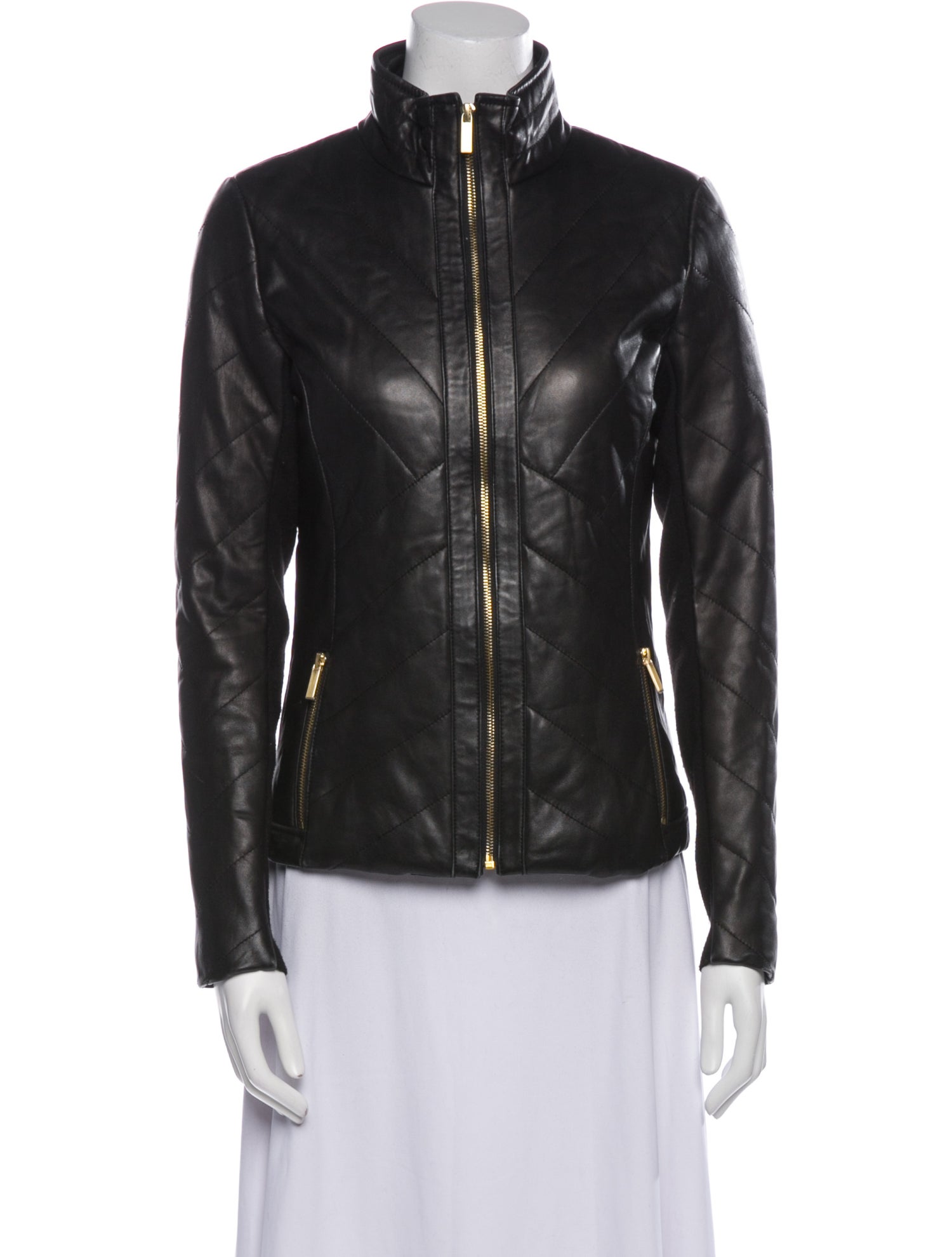Badgley Mischka Leather Biker Jacket