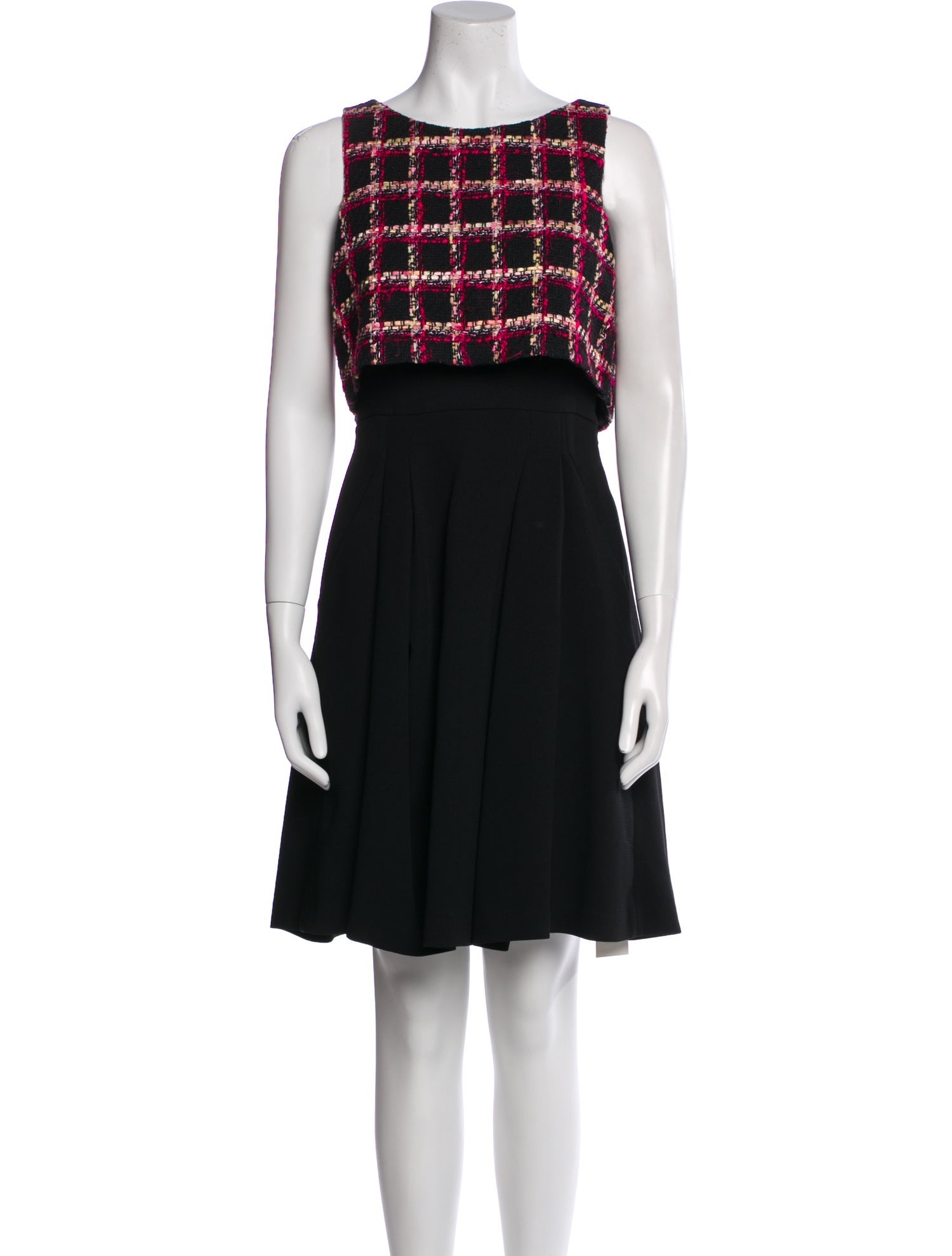 Badgley Mischka Plaid Print Mini Dress