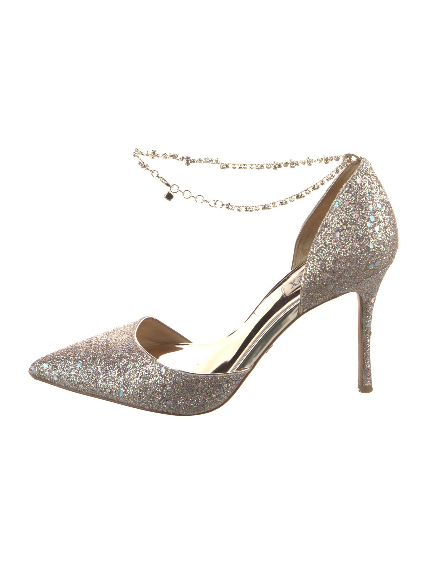Badgley Mischka Glitter Crystal Embellishments D'Orsay Pumps
