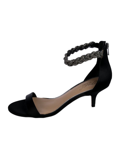 Badgley Mischka Satin Crystal Embellishments Sandals