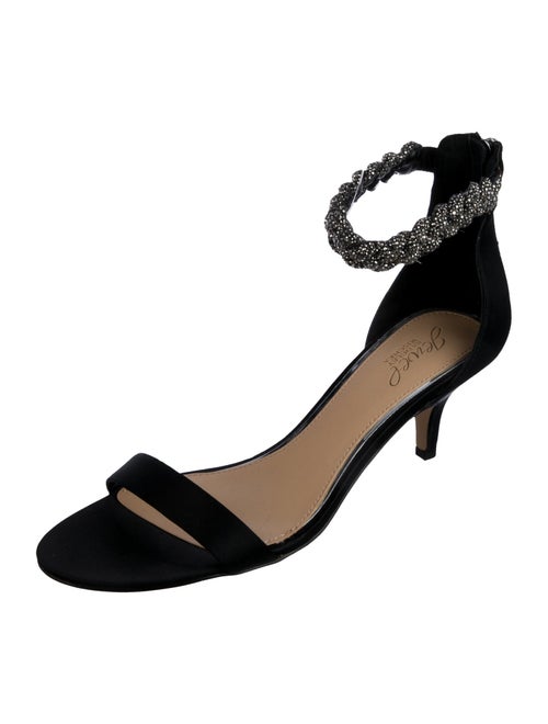 Badgley Mischka Satin Crystal Embellishments Sandals