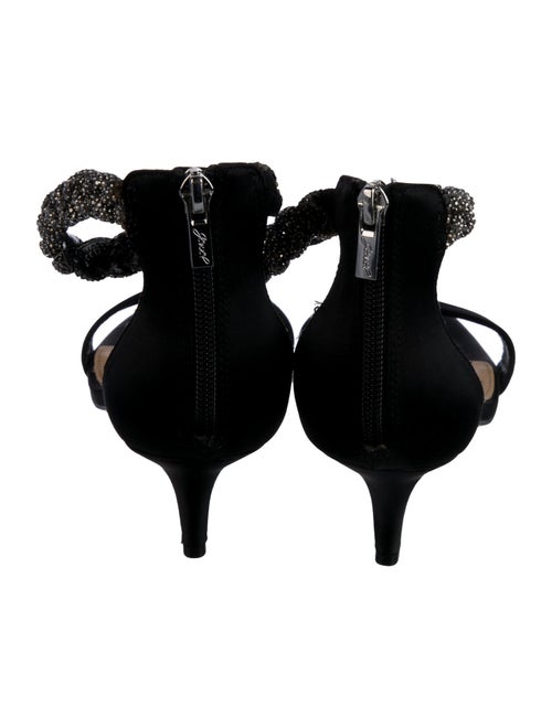 Badgley Mischka Satin Crystal Embellishments Sandals