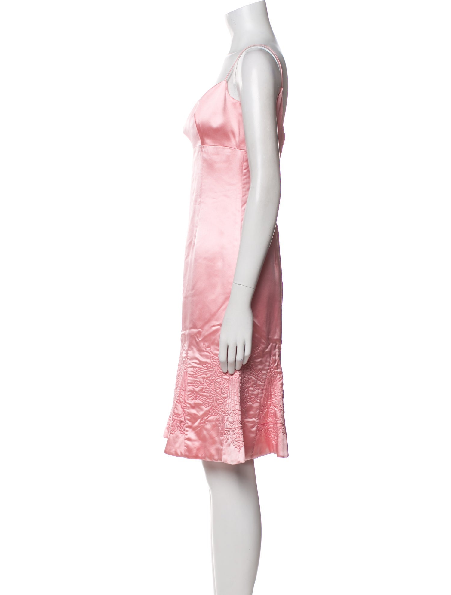 Badgley Mischka V-Neck Knee-Length Dress