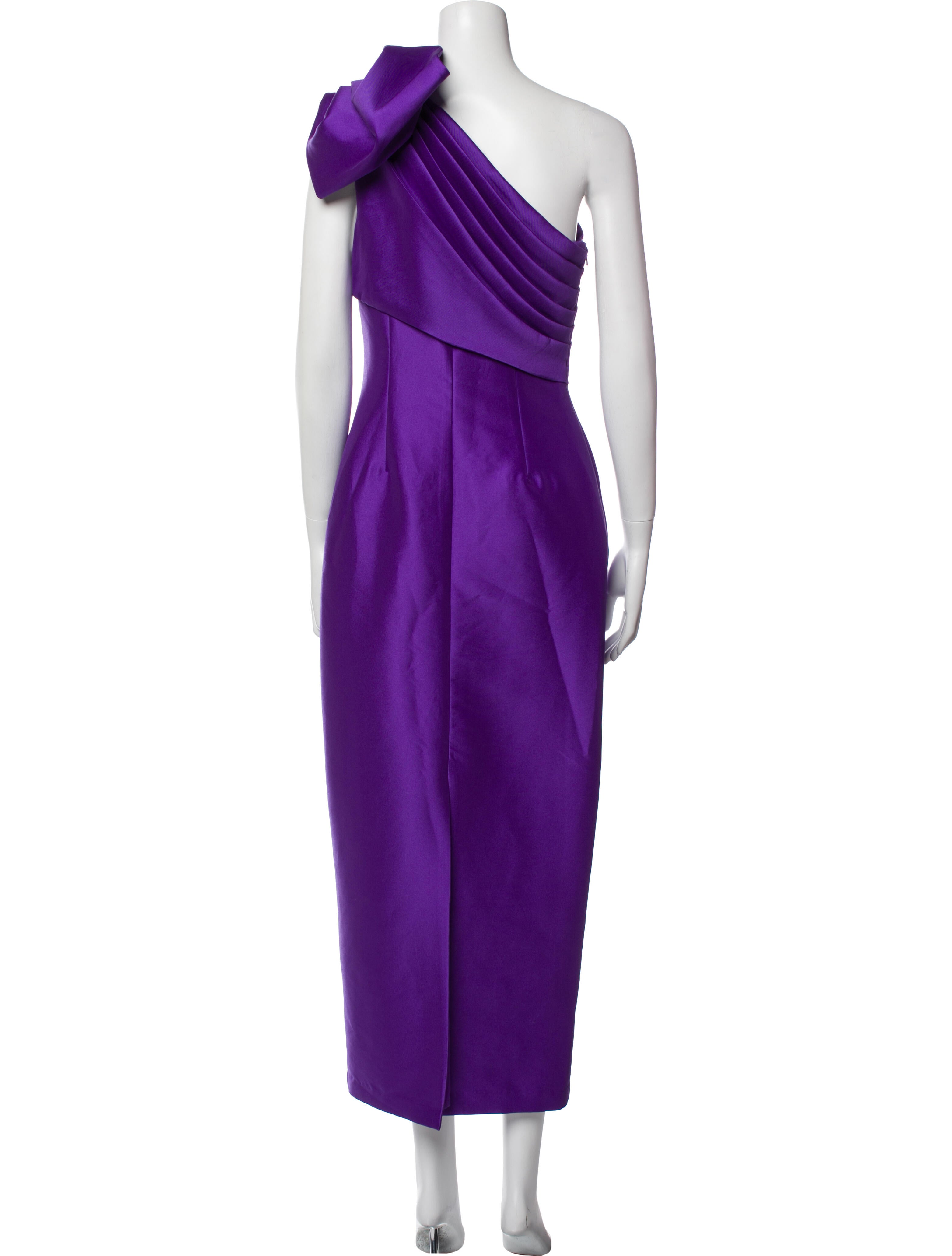 Badgley Mischka One-Shoulder Long Dress