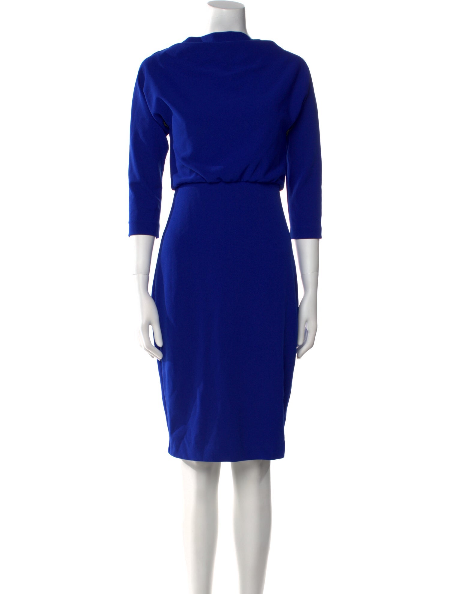 Badgley Mischka Mock Neck Knee-Length Dress