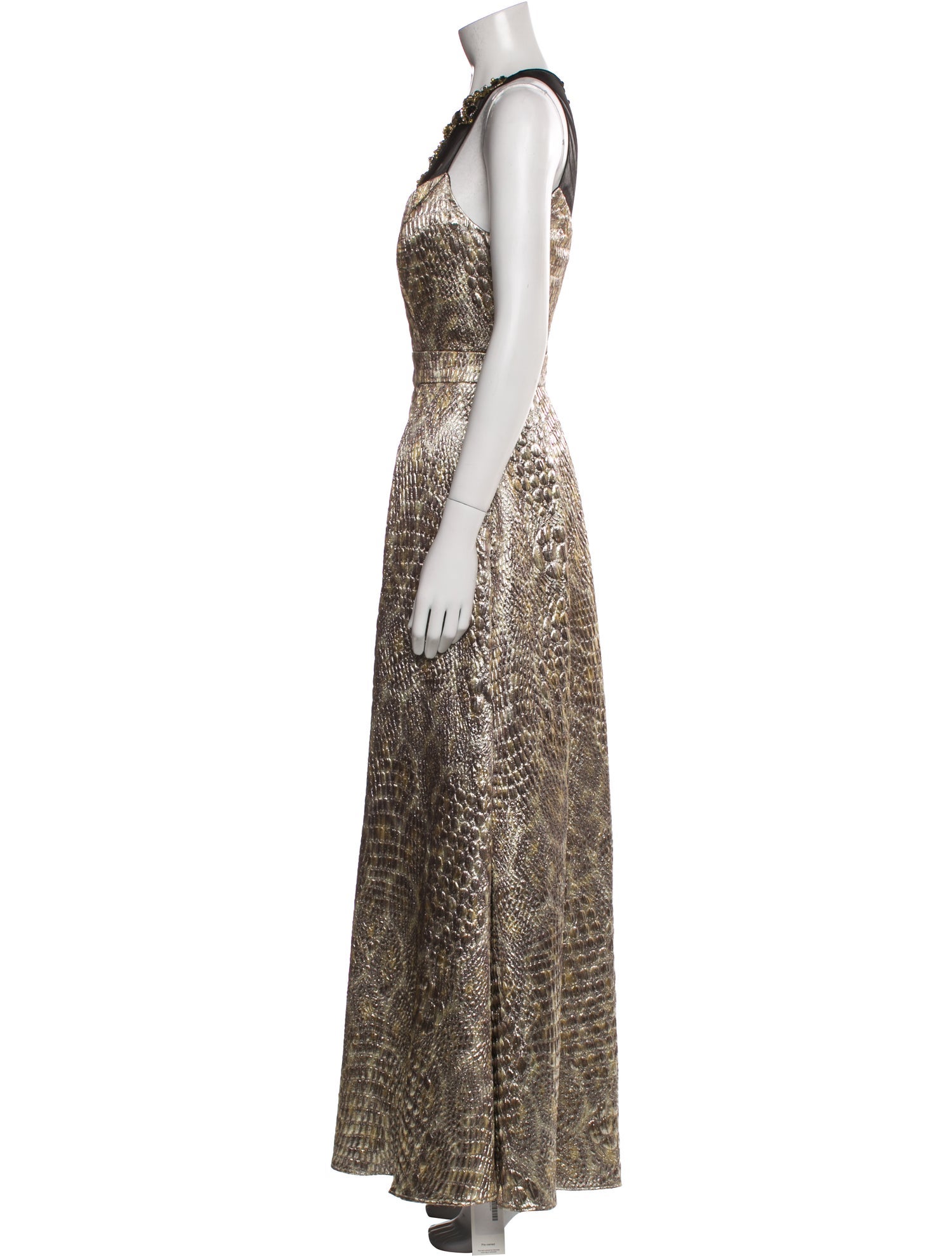 Badgley Mischka Animal Print Long Dress