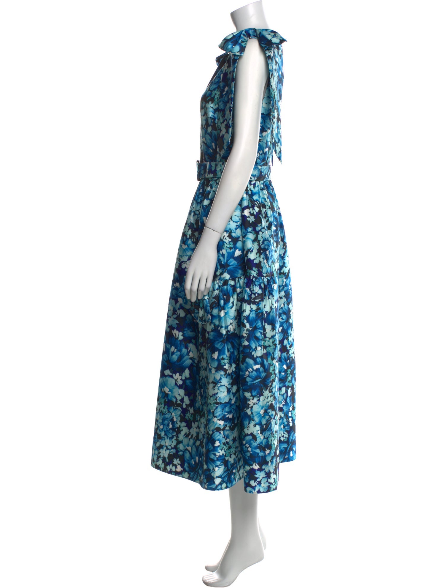 Badgley Mischka Floral Print Long Dress w/ Tags