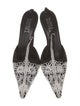 Badgley Mischka Suede Embroidered Accent T-Strap Pumps
