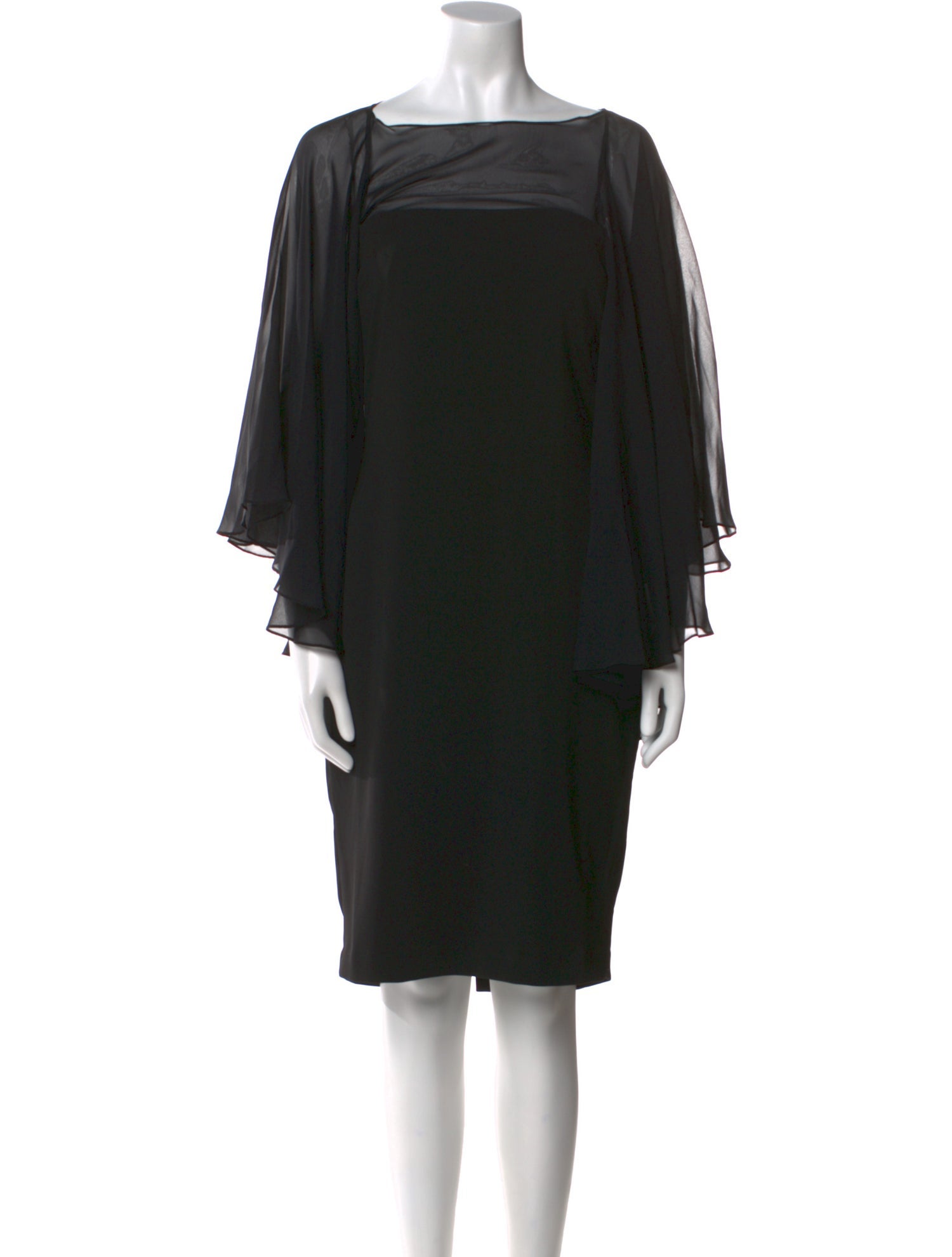 Badgley Mischka Bateau Neckline Mini Dress